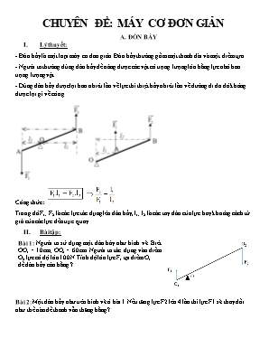 Chuyên đề Vật lý Lớp 8 Máy cơ đơn giản